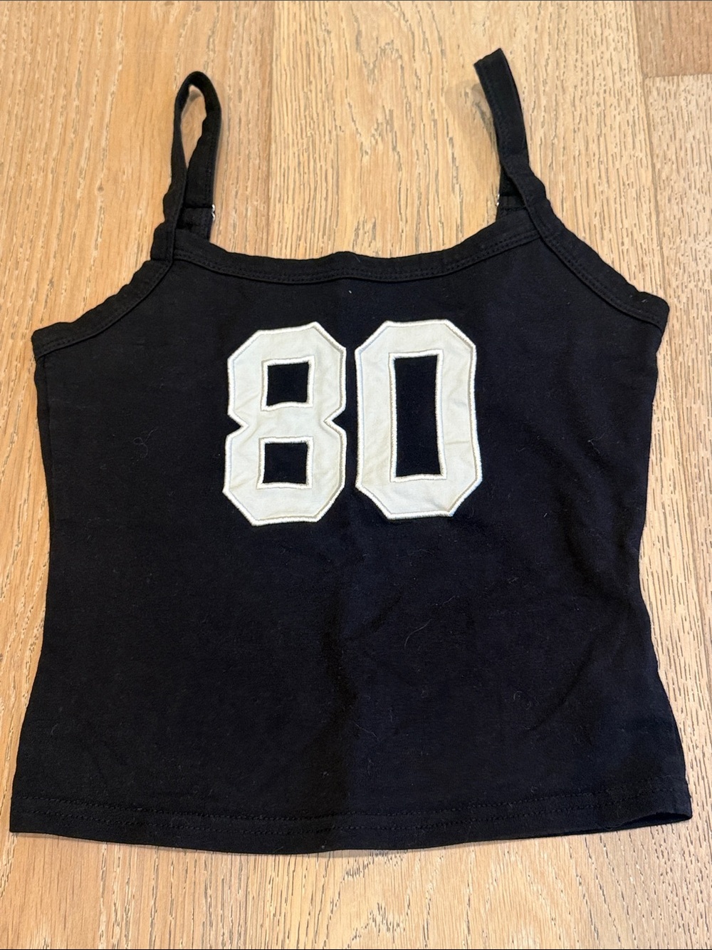Edikted Black Camisole with White '80' Graphic